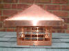 Copper hip roof chimney cap... click to see sizes and other options for copper chimney caps 